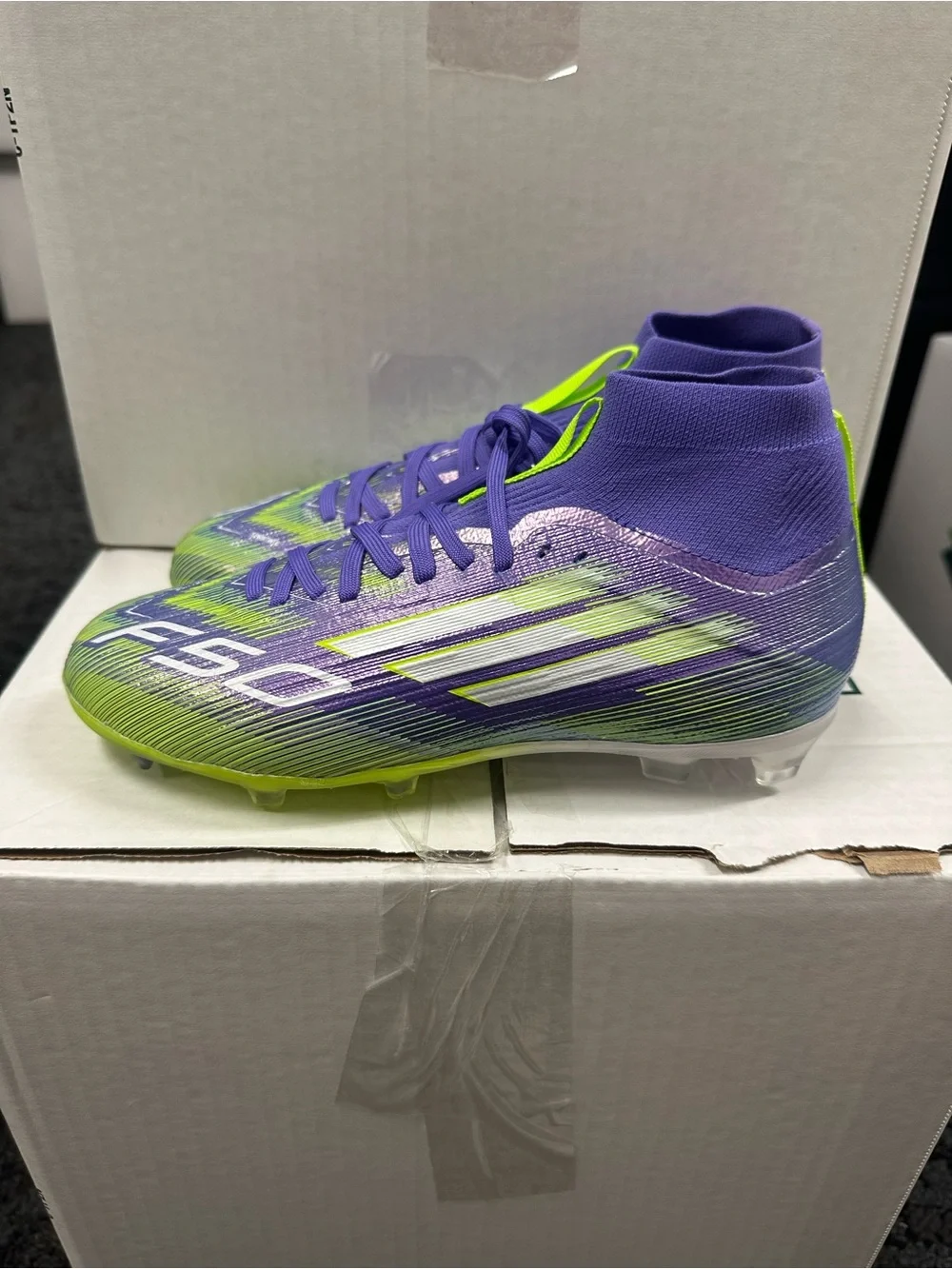Brand New Adidas F50 Elite Mid Firm Ground soccer cleats in Purple Rush